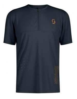SHIRT M� TRAIL VERTIC ZIP S/SL dark blue